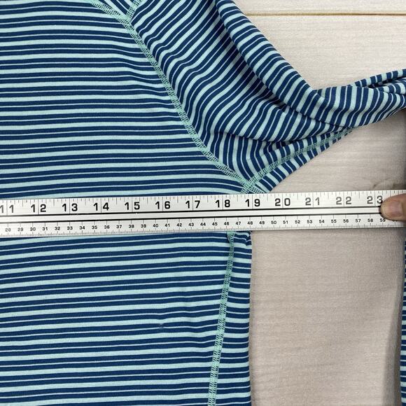 Patagonia Shirt Mens M Capilene3 Blue Stripes Midweight Quarter Zip Pullover - Picture 7 of 8